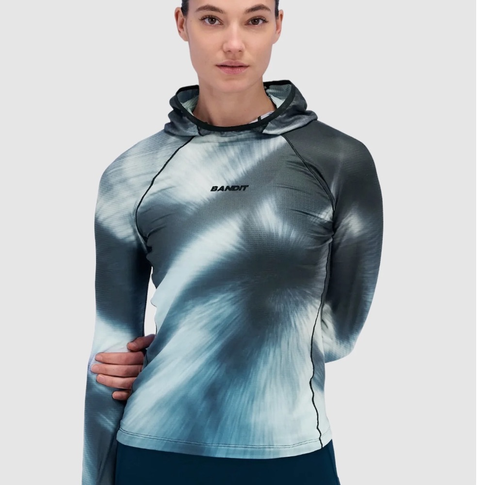 Bandit Auragrid Hooded Performance Top in Storm Multi